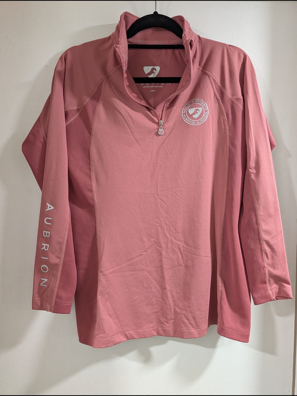 Aubrion Dusty Rose Quarter-Zip Performance Top